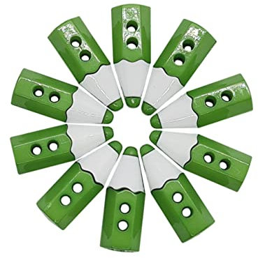 10er Set Kinderknöpfe -Babyknöpfe für Jungen & Mädchen | Button aus Kunststoff | Puppenknöpfe mit 2Löchern | vielseitig Anwendbar zum Basteln & Nähen | Bastelknöpfe 10 Farben | Motivknöpfe Stifte Grün