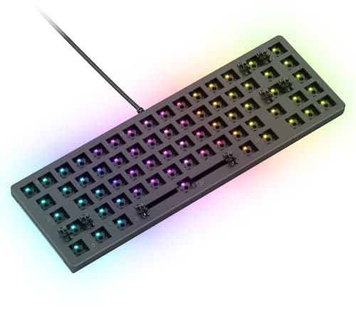 Glorious Gaming GMMK 2 Compact 65% Barebones (Frame Only) - Mechanical Gaming Keyboard Frame, Compact TKL Size (65%), Aluminium, Customisable, Per Key RGB, American QWERTY Layout - Black