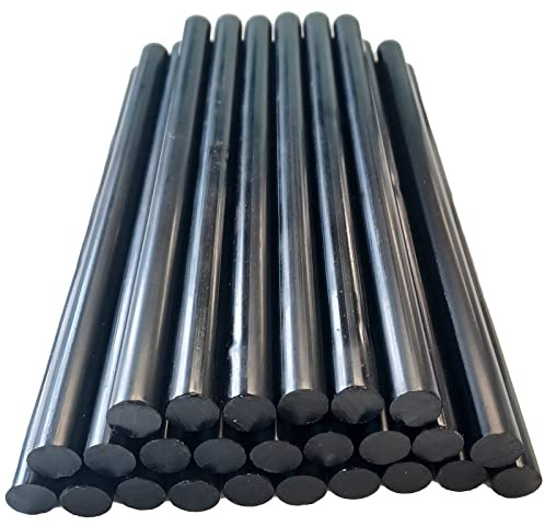 RZT - Colla a Caldo in Stick Nera 11mm, Bastoncini di Colla per Pistola Colla a Caldo - Alta Qualità e Viscosità –per l'Artigianato, il Fai da Te - Colla Nera (11MM x 200MM) (25 Pezzi)