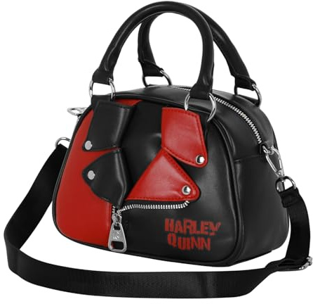 Harley Quinn Jacket-Bolso Bowling Fashion, Negro, 22 x 16 cm