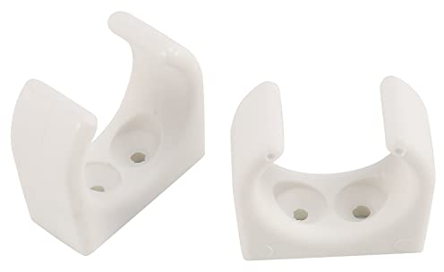 Bdfhjln Bootshaken-Clip, Leiterklemme, aus Nylon, 2 Stück, für die Größe 1 – 1/4 Durchmesser, Set mit Zubehör für Marine, UV, Yacht, Weiß