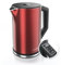 Arendo - Edelstahl Wasserkocher mit Temperatureinstellung 40-100 Grad in 5er Schritten - Doppelwand Design - Modell ELEGANT - 1,5 Liter - 2200 W - Teekocher mit Temperaturanzeige - GS - Rot
