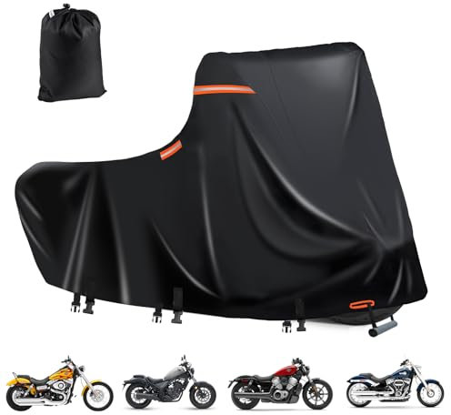 Housse de Scooter imperméable 600D Oxford pour Moto, d'extérieur, 5 Bandes réfléchissantes, 2 Trous d'aération, 3 Boucles Coupe-Vent, 2 Trous de Verrouillage (2XL 245 x 110 x 140 cm Noire)