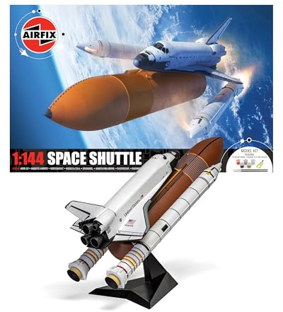 Airfix A50200 Space Shuttle Gift Set - Plastic Model Kits, Spacecraft Building Kits for Adults & Kids 8+, Includes: 1:144 Scale Model, Humbrol Acrylic Paints, Brushes & Poly Cement