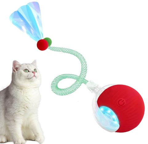 Giocattolo interattivo per gatti | Giocattolo per gattini intelligente automatico con rete elastica | Gioco elettrico per gattini per stimolazione mentale, esercizio fisico, addestramento tiragraffi e