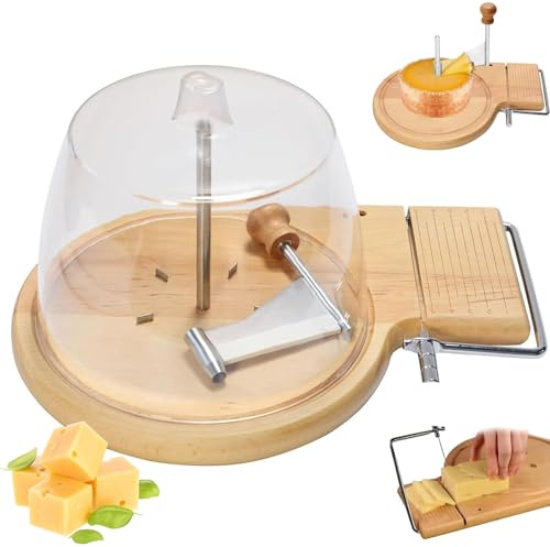 Ostskärare I Bokträ, Ostskärare Och Ostkniv, Tête De Moine-skärhjul I Trä För Hård Och Mjuk Ost, Med Justerbar Tjocklek, För Girolle, Chokladskärmaskin With lid