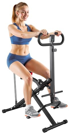 VEVOR Machine à Squats Domestique, Rameur Vertical Pliable pour Squats Profonds, Appareil d'Entraînement des Fessiers et des Jambes, avec 2 Bandes de Résistance, pour Fitness à Domicile, Noir