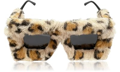 HUVZOR 1 paire de lunettes de soleil surdimensionnées en peluche, lunettes de soleil tendance personnalisées, lunettes de soleil œil de chat, lunettes de soleil pour fête, déguisement, accessoires