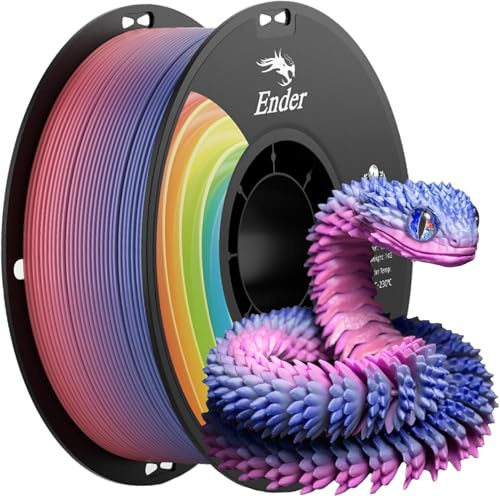 Creality Regnbåge PLA filament 1,75 mm, 1 kg spole PLA+ High Speed färggradient 3D-tryck, ± 0,02 mm dimension, optimerad för K1, K2, K1C