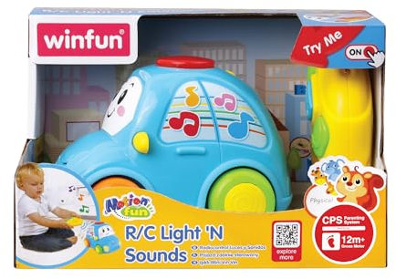 winfun Children's Radio Controlled Car with Steering Wheel, Blue, My First Remote Control Car, For Boys and Girls Ages 12 Months to 4 Years