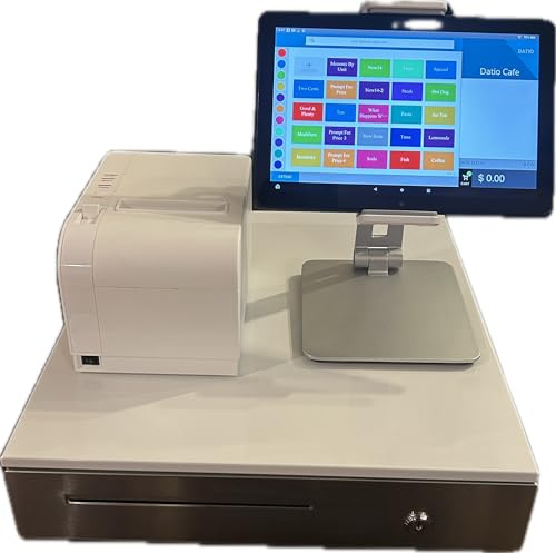 Datio POS System with Cash Register and Receipt Printer – Compatible with 9.7–10.2 Tablets – All-in-One Retail or Restaurant POS