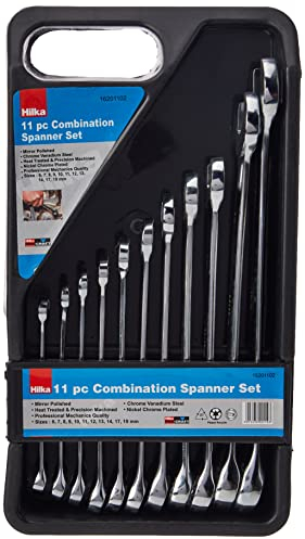 Hilka 16201102 Pro Craft Combination Spanner Set Metric (11-Piece), Silver