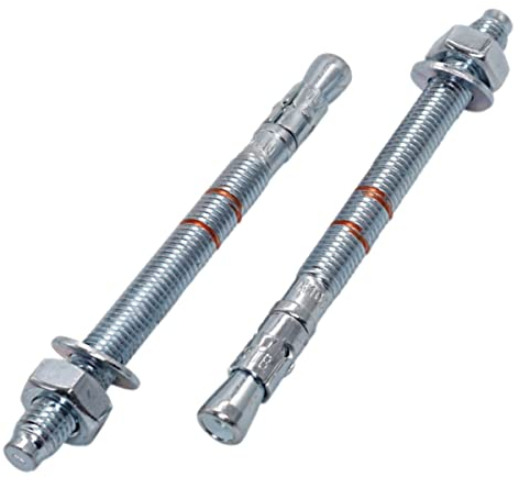 Marcopol (4 Stück) Keilanker M10x150mm, Metalldübel, Durchgangsbolzen Mauerwerk Befestigung, Beton Spreizanker (4, M10x150mm)