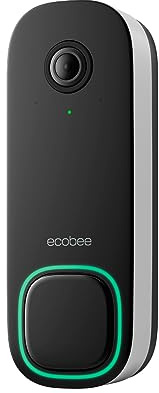 ecobee Smart Video Doorbell Camera (Wired) - with Industry Leading HD Camera, Smart Security, Night Vision, Person and Package Sensors, 2-Way Talk, and Video & Snapshot Recording
