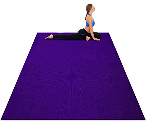 COSTWAY 180 x 120cm Yogamatte, Gymnastikmatte rustfest & gepolstert mit Riemen, Sportmatte Fitnessmatte Trainingsmatte für Zuhause Gym (Violett)