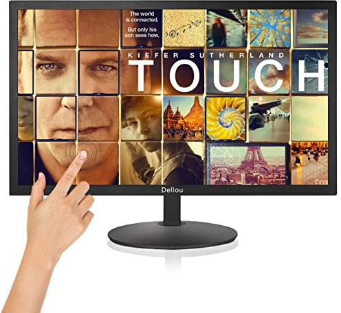 Fenvy Moniteur de Surveillance à écran Large Tactile de 22 Pouces CCTV Écran de caméra de sécurité Tactile Sensible Interface Multifonction HDMI, AV, BNC, VG, PC, entrée USB 1920x1080 Full HD