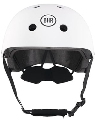 BHR 837 URBAN - Casco per Monopattino, Scooter Elettrici e Città - Omologato CE per Ragazzi e Adulti - Per Bicicletta, MTB, BMX, Skateboard, Pattinaggio - Bianco Opaco, Taglia L