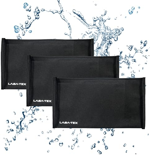 LABA-TEX - Hochwasserschutz Matte, 6er Set: 50 x 25 cm, Sandlose Wasseraktivierte Sandsäcke für Tür, Kellertür & Garage, Wasserstopper mit 5 L Absorptionsvermögen