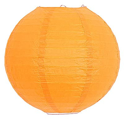 Lanternes en papier à suspendre, abat-jour rond en papier, lanternes décoratives avec ligne de suspension pour décoration de mariage (orange-20 cm)
