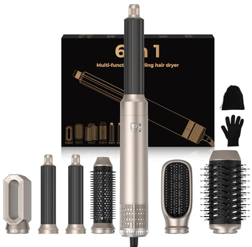 6 in 1 Air Styler & Spazzola Asciugacapelli, Spazzola Asciugacapelli Multifunzione 6 IN 1 Asciugacapelli Air Styler Con Spazzola Lisciante Ferro Arricciacapelli ad aria Calda, Styling