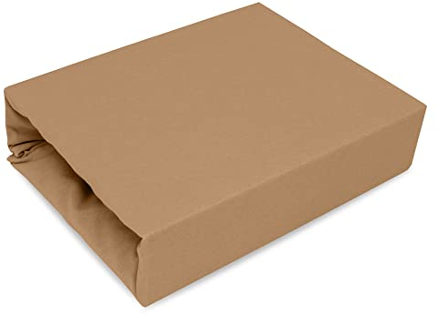 Best for Kids Spannbettlaken Spannbetttuch 100% Baumwolle Jersey in 22 Farben und 9 Größen (70x160, Beige)