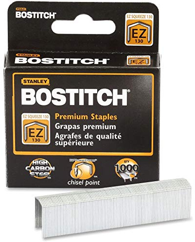 Bostitch STCR130XHC PowerCrown Staples, 1/2-Inch W,100/ Strip, 1000/BX, Silver
