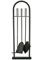 Fire Vida 4 Piece Arc Fireplace Companion Set – Black & Chrome Modern Fireside Tool Kit with Stand – Includes Poker, Brush & Shovel – Ideal for Wood Burners, Open Fires & Fireplaces