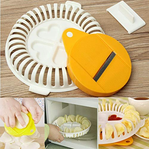 ProLeo Mikrowelle Oven Baked Kartoffelchips Maker DIY Öl frei Homemade Device, Küche Mikrowelle Apple Kartoffel Gemüse Crisp Chip Slicer Maker