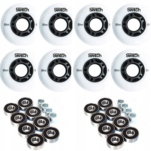 Switch Boards Lot de 8 roues à roulettes 68 mm 88 A avec roulements ABEC 9