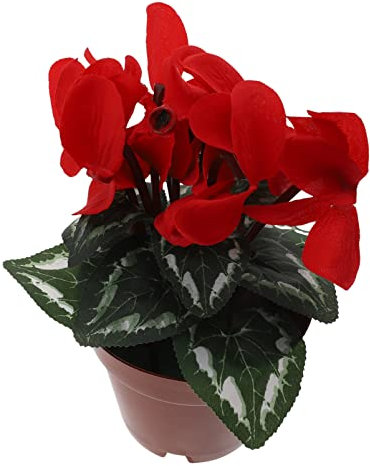Garneck Artificielles Plantes en Pot Cyclamen Fleur: Fausses Plantes en Pot Maison Intérieur Intérieur Extérieur Extérieur Ferme Ferme Bureau Bureau Table de Jardin Décor de Jardin Rouge