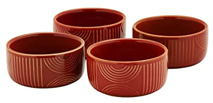 Maxwell & Williams HY0102 Auflaufformen-Set 4 tlg. rund – Serie Arc – Ø 8,5 x cm Terracotta – Keramik in Geschenkbox