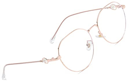 Voolga Lunette Anti Lumiere Bleue Enfant pour Écran, Vintage Leger Lunettes Gaming Monture Metalique Lunettes Anti Lumière Bleue Homme Femme C2