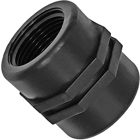 MegaHaustechnik Doppel Muffe Kupplung aus Kunststoff PP 3/4 Zoll IG x IG Innengewinde Innendurchmesser 24mm Gewinde Fitting Trinkwasser geeignet Rohr Verschraubung Verbindung Verlängerung Stück