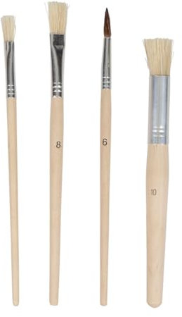 COGEX - Pinceaux de finition, pinceau finition peinture - Pinceau fin peinture - 4 pièces - Pour retouches, travaux de précision et pochoirs - Bonne prise en main - Idéal pour la plupart des peintures