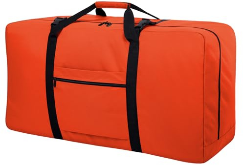 Extra Large Duffle Bag 110L Travel Duffle Lightweight Luggage Bag for Camping Sport Gym Weekender (Orange)