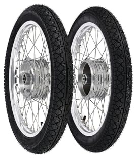 Set: 2 Kompletträder 1,5x16 Alufelge + Edelstahlspeichen + Reifen Heidenau