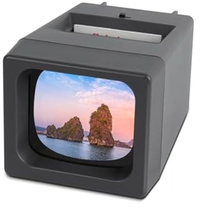 Desikixudy Visore per Diapositive e Pellicole da 35 Mm, Visualizzatore per Negativi, Visualizzazione Illuminata A LED Desktop, Ingrandimento 2X Durevole