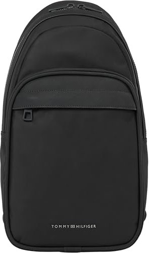 Tommy Hilfiger Herren Umhängetasche Repreve Sling Bag, Schwarz (Black), Einheitsgröße
