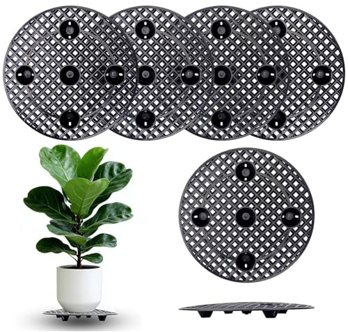 mumisuto Support Plantes interieur, porte plante en plastique de qualité avec 5 pieds de support，Ø 20 cm/7.9in，Décor pour Intérieur Extérieur Jardin Maison Balcon-Couleur noir mesh--6Pcs