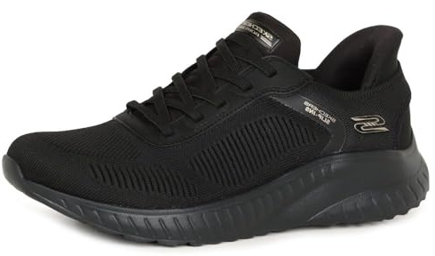 Skechers Zapatos Deportivos sin Cordones Bobs Squad Chaos-Current Muse para Mujer, Negro/Negro, 8.5 Wide
