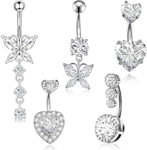 Belly Button Piercing: Titanium Bars, Sterling Silver & Stainless Steel Belly Bars for Women