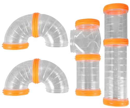 Sosoport Set de Tubes en Plastique pour Petits Animaux, Tunnel de Jeu DIY pour Hamsters et Écureuils, Accessoire Sécurisé et Supporte Le Poids des Petits Animaux en Intérieur