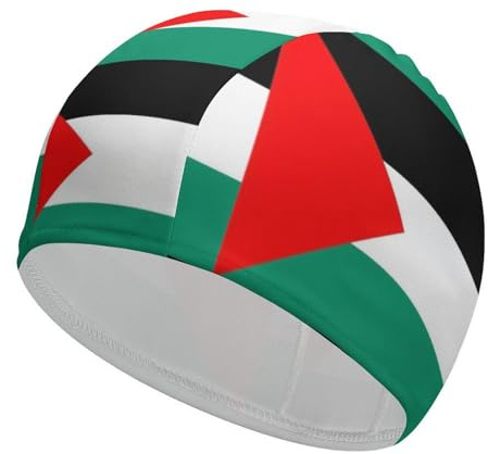 Cuffia Da Nuoto Cuffie da Nuoto per Donna E Uomo Cuffia Da Nuoto Personalizzata Con Bandiera Palestinese Cuffia Da Nuoto In Tessuto Cuffia Da Bagno per Adulti Adolescenti Bambini E Ragazzi Palestina