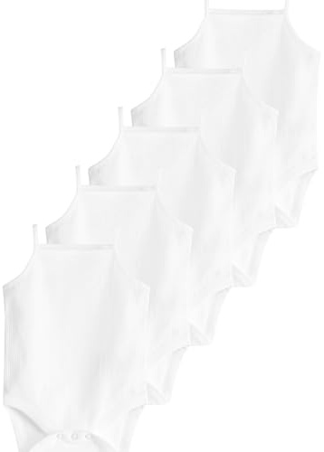 NEXT Bébé Body à bretelles pour bébé, lot de 5 Blanc 3 Mois-6 Mois