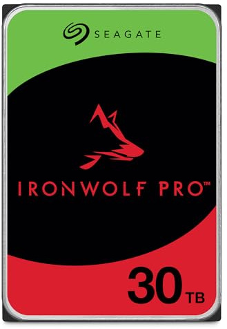 Seagate IronWolf Pro 30TB, NAS Hard Disk interni, 3.5, 7200 U/Min, CMR, 512 MB Cache, SATA 6 GB/S, Data Rescue Service (ST30000NT011)