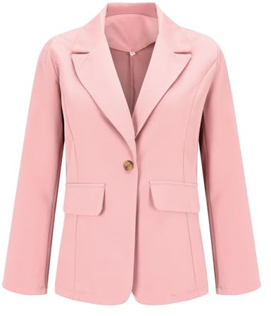 YIzdegg Blazer dam elegant – kavaj för dam enfärgad kavajjacka sportig kostym lätt kavaj affärsjacka casual kappa övergångsjacka med knapp öppen front höstjacka