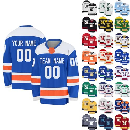 Generico Maglie da Hockey Personalizzate,Maglie da Hockey Vergini Personalizzabili con Squadra/Numero/Nome Personale,Maglie da Hockey Personalizzate per Uomo, Donna, Adolescente e Bambino (Stile 17)