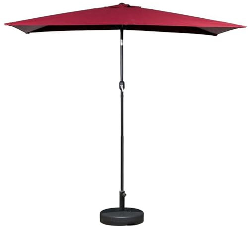 VUBYSG Rectangular Patio Umbrella with Tilt & Crank - Portable Beach Parasol for Garden Balcony Pool - Outdoor Market Umbrella for Sun Protection and Relaxation,Red-2,Red-2 * 3m
