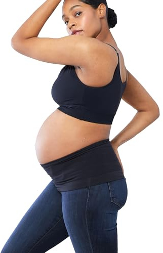Ingrid & Isabel | Bella Bands Pregnancy Pants Extender | Maternity Pants Extender for Maternity Belly Support, Black, 1