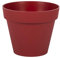 EDA - Pot de Fleur Rond Toscane Ø 20 cm - Volume 3 L - Ø 20 x H.17 cm - Rouge Rubis